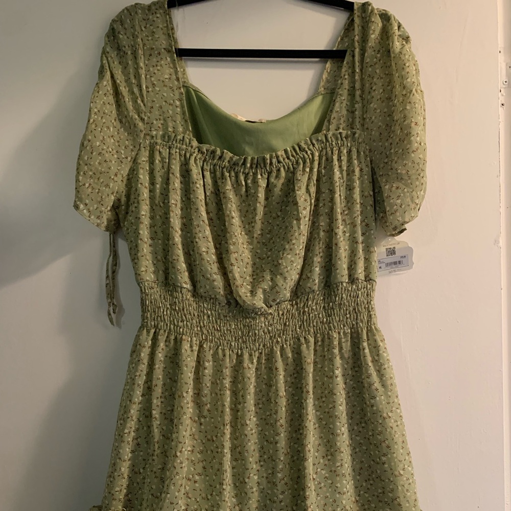 NWT Altard State Green Midi Dress with Brown